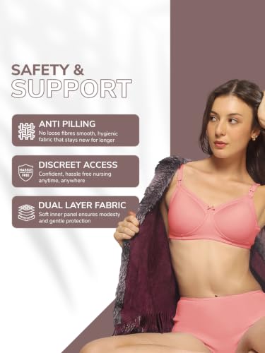 Image of MomToBe Women's Cotton Full Cup Non-Padded Feeding Bra /Nursing Bra /Maternity Bra
