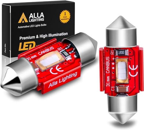 Alla Lighting DE3175 LED Interior Dome & License Plate Light Bulbs - Blue, Pack Of 2, Direct Replacement