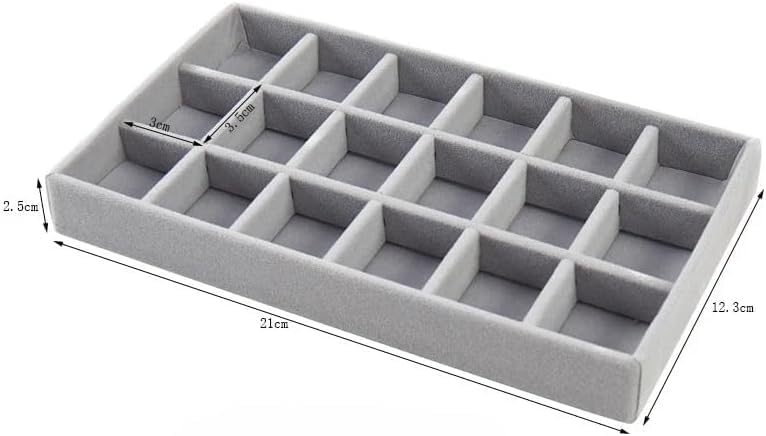 2 Piece Velvet Jewelry Tablet, Jewelry Storage Box for Drawer, Stackable Jewelry Organizer Storage System Jewelry Tablet Jewelry Storage Box for Earrings Rings image 2
