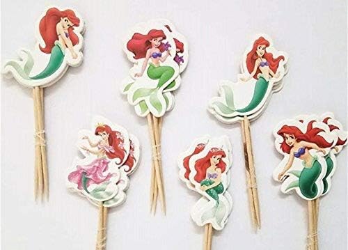 The Little Mermaid Cupcake Toppers Birthday Party Little Mermaid Cake Toppers Pack of 24