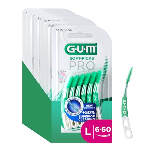 Bâtonnets interdentaires GUM® SOFT-PICKS® PRO | forme incurvée pour un accès facile aux zones difficiles d'accès | action douce pour les gencives...