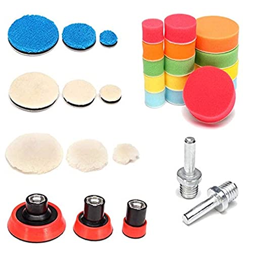 Kit Pulido Coche Almohadilla de Esponja for encerar, 29 Uds., Placa de Respaldo, Juego de Herramientas de Pulido de Coche for máquina pulidora, Accesorios de Lavado de Coche Esponja Pulir Coche