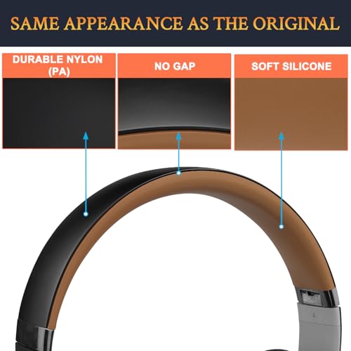 Image of SOULWIT Top+Bottom Headband Cover Kit for Beats Studio 3 & Studio 2 Wired & Wireless Headphones, Replacement Headstrap Pad Repair Part with Durable Silicone and Plastic - Studio3 Midnight Black
