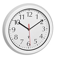 TFA Dostmann Wanduhr außen Outdoor, 60.3542.02, Funk-Wanduhr, wetterbeständig, mit Glasabdeckung, für den Garten, Terrasse, Schwimmbad, Badezimmeruhr, 30,5cm Durchmesser, weiß