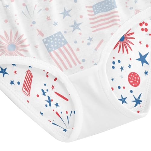 ZZKKO Independence Day Star Girls Underwear Toddler Panties for Girls Comfort Brief Size 2-8T4