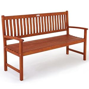 Casaria® Gartenbank 3-Sitzer Wetterfest Eukalyptus Holz 480kg Belastbarkeit Armlehne Rückenlehne 152x55cm FSC®-Zertifiziert Garten Balkon Bank 3 Personen Sitzbank