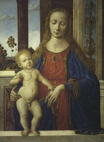 Toile Vierge à l'Enfant Verrocchio 60x90cm pour habiller un bureau vide