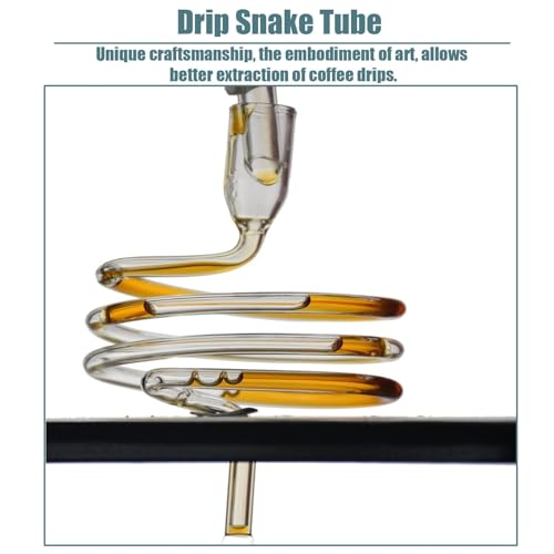 Drip Tower Kaffeemaschine, Kaltgebrüh-Tropfturm, mit Ständer, einstellbare Geschwindigkeit, 1000 ml Behälter, für gewerbliche Büros, macht 5-8 Tassen – Bild 5