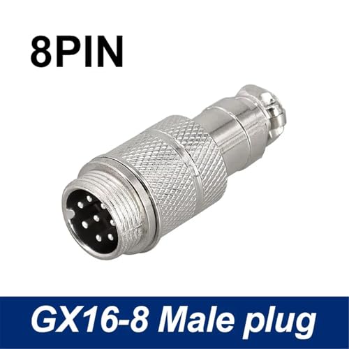Conector macho GX16 de 8 pines con acoplamiento roscado DF16 M16 2