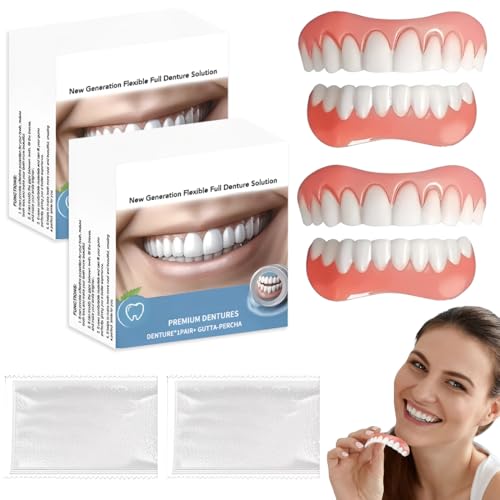 LAKPYN 2 Piezas Protésico Dental de Silicona Arriba y Abajo, Prótesis Dental Provisional, Con Dientes de 10g, Unisex, Accesorios para Cosplay para una Sonrisa Perfecta