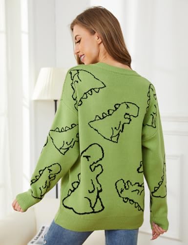 Arssm Dinosaur Sweater Women y2k Vintage Oversized Graphic Streetwear Knit Sweater Casual Cute Kawaii Tops2