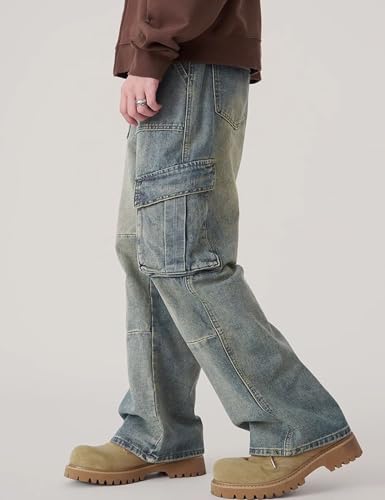 Baggy Cargo Pants for Men Women Loose Fit Skater Jeans Y2k Wide Leg Cargo Jeans Streetwear Grunge Clothes3
