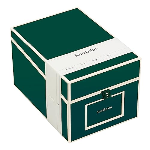 Semikolon 364113 CD- und Fotobox - 17,7 x 15,7 x 25,6 cm - für 10 x 15 cm Fotos - Cover forest grün