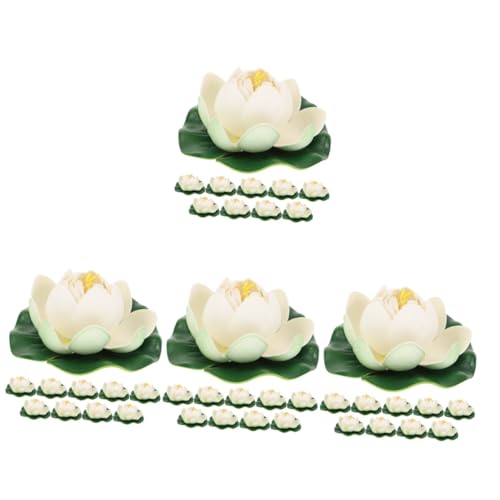 MAGICLULU 4 Sätze Simulation Lotusblatt Lotus Seerose Für Teiche Wasserbrunnen Outdoor Künstliche Schwimmende Poolblumen Solar Teichbrunnen Schwimmende Teichpumpen Schwimmende 10 Stück * 4