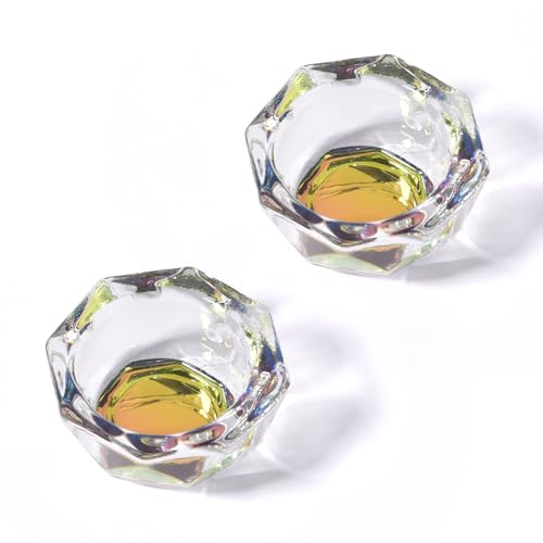 2 piezas cuencos para mezcla de acrílico con tapa para uñas miniatura 6