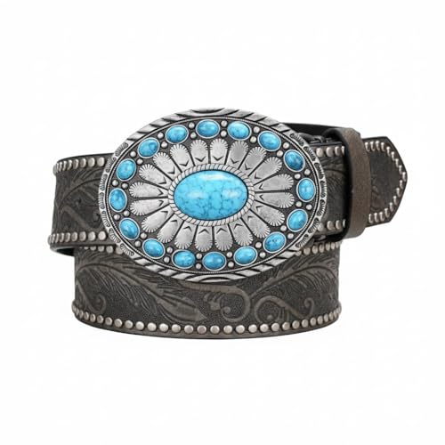 Ceinture western turquoise idéale pour sublimer un look bohème ou un jean denim