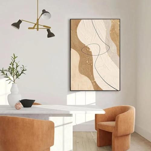 Peinture sur toile avec motif de ligne abstrait affiche moderne 50x70cm sans cadre