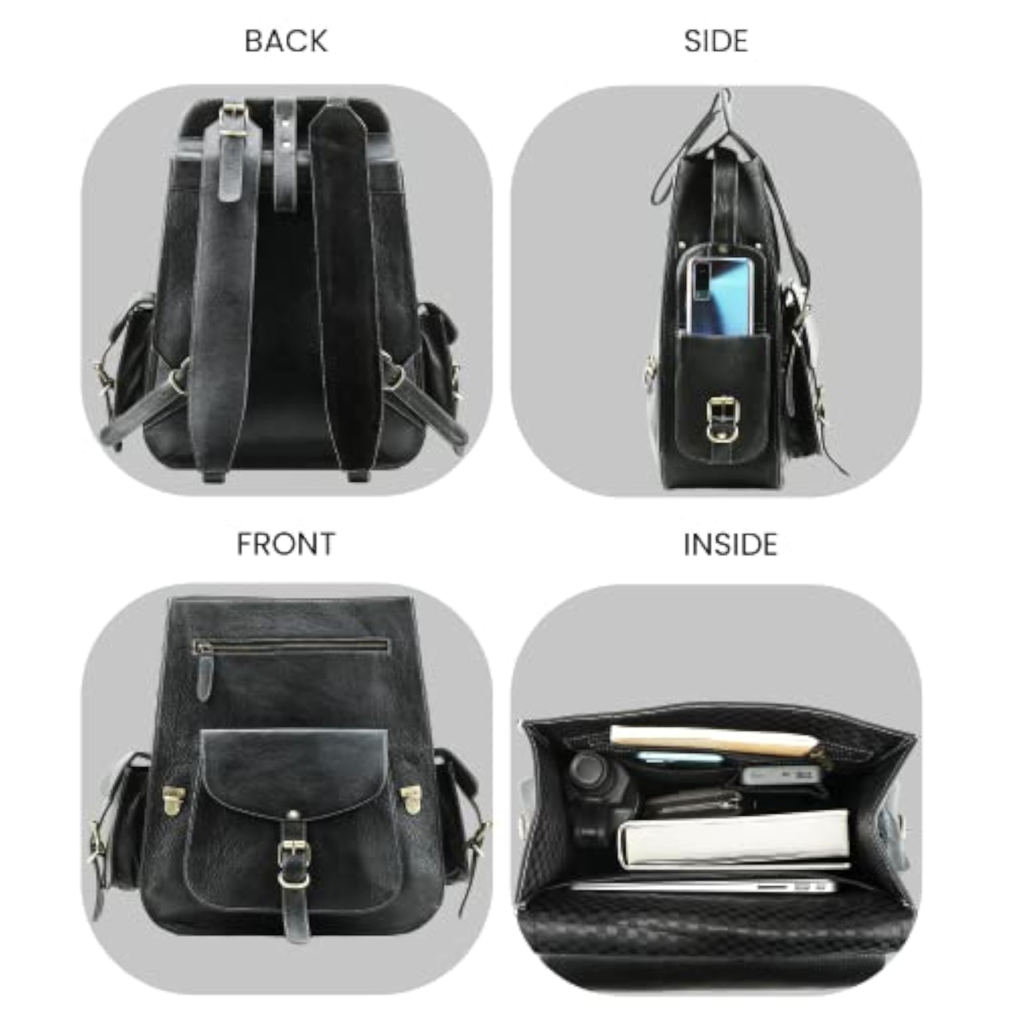 Vintage Full Grain 20 Inch Leather Laptop Backpack