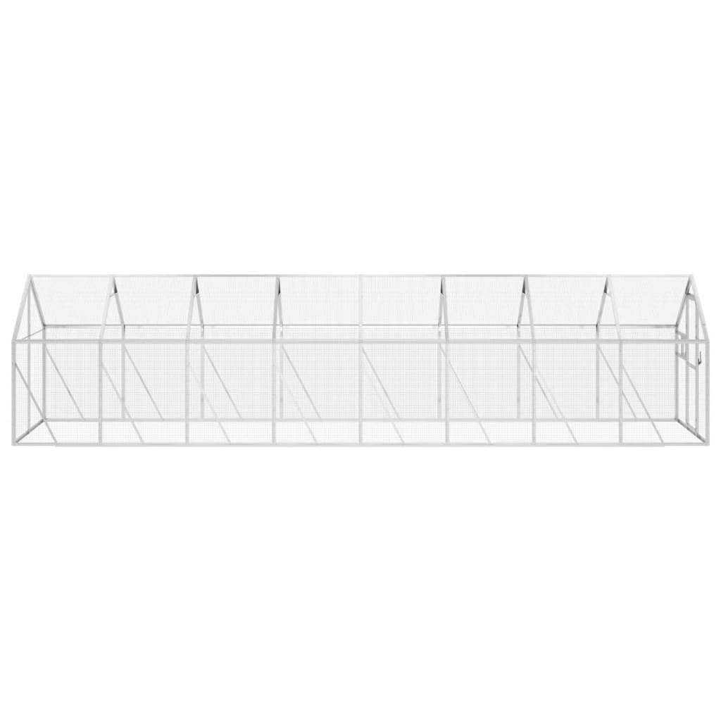 Voliere Silbern 1,79x8x1,85 m Aluminium,Tier- & Haustierbedarf,Haustierbedarf,Vogelbedarf,Vogelkäfige & -ständer,Silber,59.44 kg-3155799