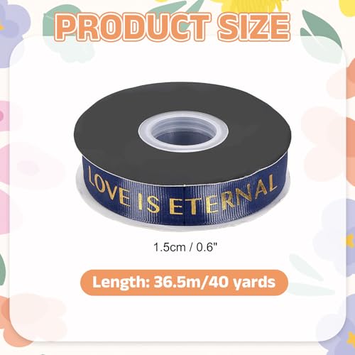 Ruban polyester L'Amour Est Éternel, finition gros-grain 2.5cm - 3