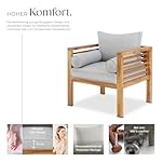 Lounge Gartenstühle Akazienholz 2er-Set mit Polstern