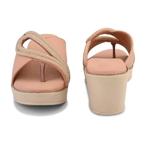 Image of Centrino Women's Wedge Heel Sandals | Stylish Slip-On Sandals for Ladies | Soft Cushioned Footbed for Comfort | Elegant & Trendy Design | Lightweight and Durable Fashion Footwear (9404)