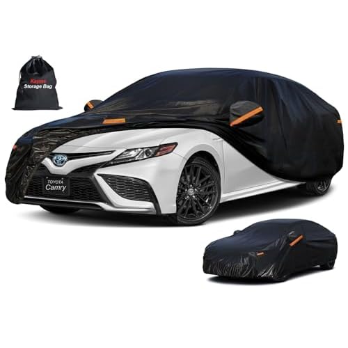 Kayme 7 Layers Car Cover Custom Fit for Toyota Camry Sedan/Solara (1996-2025) Waterproof All Weather for Automobiles, Outdoor Full Cover Rain Sun UV P