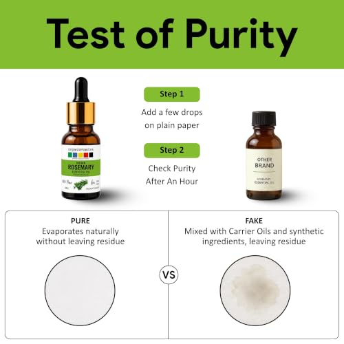 Image of Organix Mantra Rosemary Essential Oil for Hair, Skin & DIY - 100% Natural & Steam Distilled Oil - 10ML