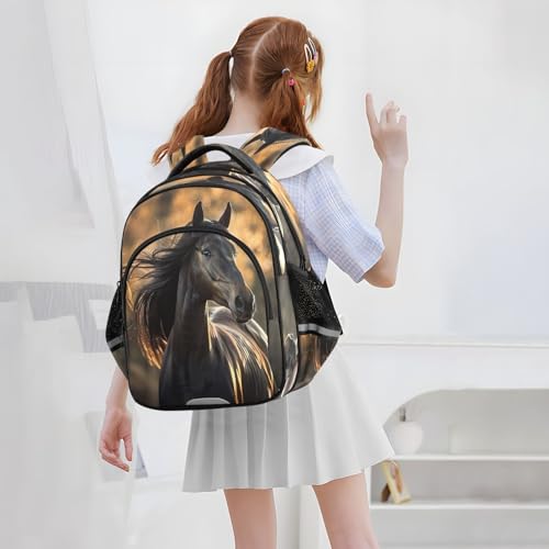 Mochila infantil ergonómica de 15 pulgadas y diseño de caballo 7
