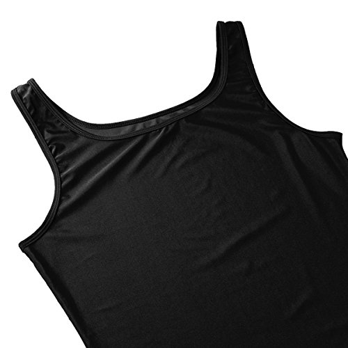 MSemis Men's Wrestling Singlet Leotard Bodysuit Underwear Spandex One-Piece Dance Unitard Biketard Jumpsuit Black Medium