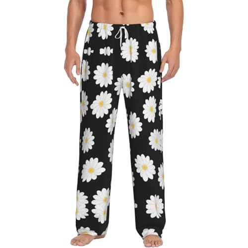 Pantalon pyjama polaire homme contre le froid avec poches douces