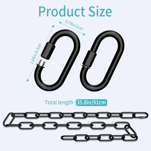 Image of 3 Feet Industrial Black Light Fixture Chain, Plant Hanging Chain, with Detachable Link, Maximum Load is 60 Pounds