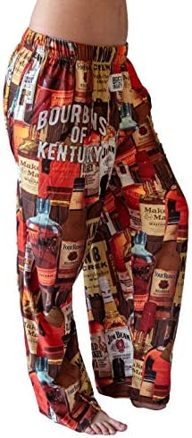 BRIEF INSANITY Lounge Pajamas Pants for Men and Women | Bourbons of Kentucky Print Bottoms - Soft, Comfy Loungewear (Bourbons of KY, Large)