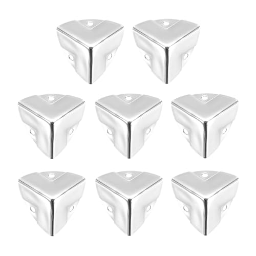Image of uxcell 8PCS Metal Corner Protector 1.1 x 1.1 x 1.1 Inch Box Edge Guard Protector Zinc Alloy Cabinets Speaker Corners Protector for Furniture Decorative (Imprint Edge, Silver)