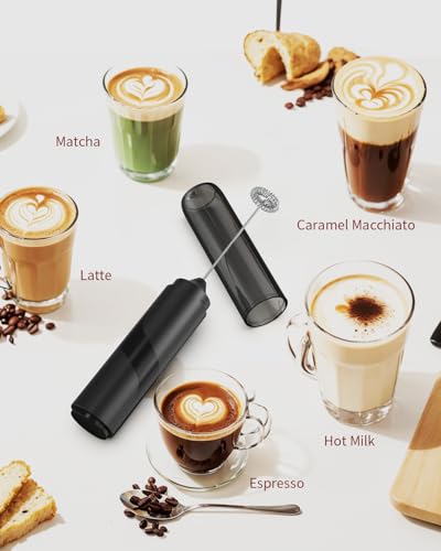 Circle Joy Portable Battery-Operated Handheld Milk Frother Wand (Black) - image 7