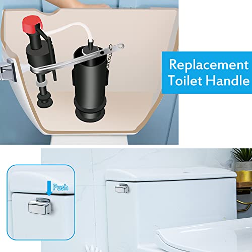 Meonum 2 Pack Toilet Flush Handle Replacement Kit, Toilet Trip Levers Side Mount Compatible with Kohler K-3722-0 Toilets/Kohler 85114-CP Trip Lever Kit, Polished Chrome - Thumbnail 6
