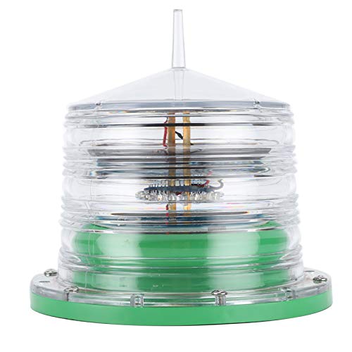 Klanata Luz de baliza solar para barco, navegación LED intermitente, accesorio flotante para barco marino, IP68, resistente al agua, con control automático de luz y plástico de grado
