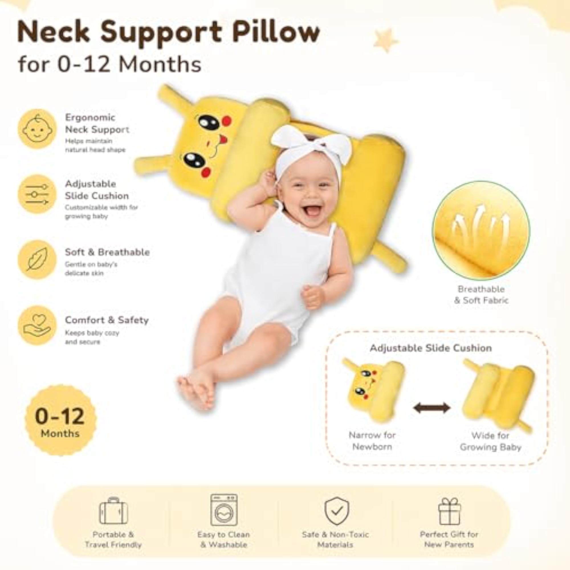 Baby Pillow Combo Set for Newborns & Infants