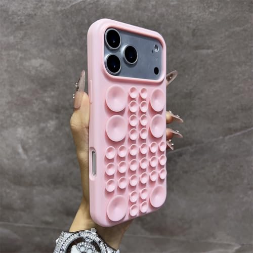 Coque antichoc iPhone 16 Pro Max rose à forte adhérence ventouse multifonctionnelle