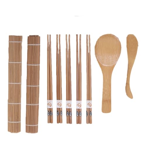 BRIGHTFUFU 9pcs Sushi Making Utensils Sushi Making Kit Sushi Kit Sushi Maker Sushi Roller Sushi Making Equipment Chopstick Drying Sushi Mat Sushi Driver Sushi