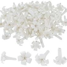Jutom 50 Pcs Puakenikeni Clay Flowers Beads 20mm Handmade Pikake Clay Bead with Pre-drilled Holes Hawaiian Pikake Flower Beads for Earrings Necklaces Jewelry Making DIY Craft SuppliesWhite