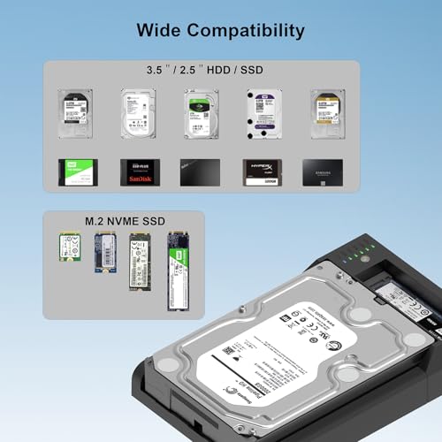 Estación Doble para Discos M.2 NVME y SATA USB-C 10Gbps miniatura 5