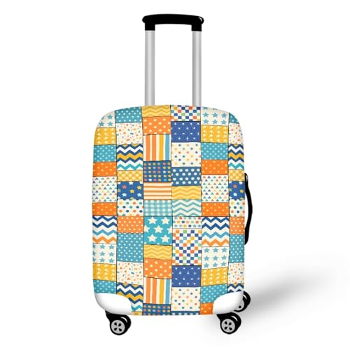 Housse Valise XL Bleu Orange | Protection Bagage Élastique Spandex Grand Format