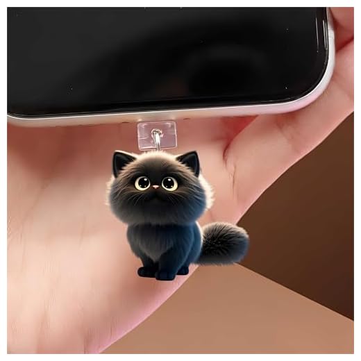 Fluffy Grey Kitten Dust Plug Acrylic Charms for electronic products,Type-C Charging Port Dust Plugs Pendant Compatible with E-Reader Phone Tablet, Gift for Christmas, Birthday, Anniversary Day