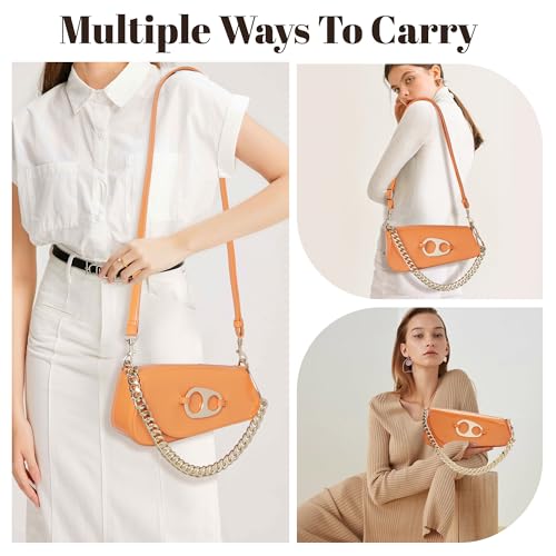 Image of Crossbody Bag Y2K Trendy Purses for Women Patent Leather Shoulder Handbags Hobo Bag with Chian Strap