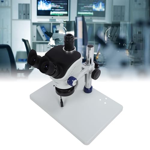 Microscópio trinocular composto de zoom de 3,5 x 100 x com inclinação de 45 graus e rotação de 360 g