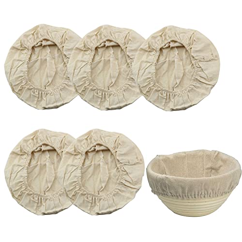 Xgng 6Pcs Rattan Baking Dough Basket Cover Natural Rattan Banneton Proofing Cloth Round Bread Proofing Basket Cloth Liner #TOP2