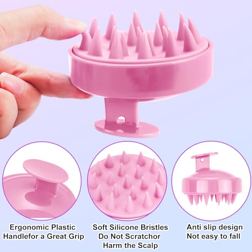 mvorry Haaröl Applikator, Wurzelkamm-Applikatorflasche und Kopfmassage Bürste, Hair Oil Applicator Bottle, Zuverlässiges Haarstyling Werkzeug für Hair Oiling Haar Colorationen(Rosa)