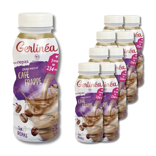 Gerlinéa - Boisson Minceur saveur Café - Substitut de Repas Riche en Protéines - 8 bouteilles de 236ml