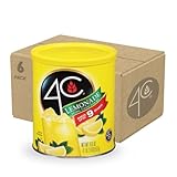 4C Powdered Drink Mix Canister, Lemonade 6 Pack, 9 Quarts, Family Sized Bin, Thirst Quenching Flavors